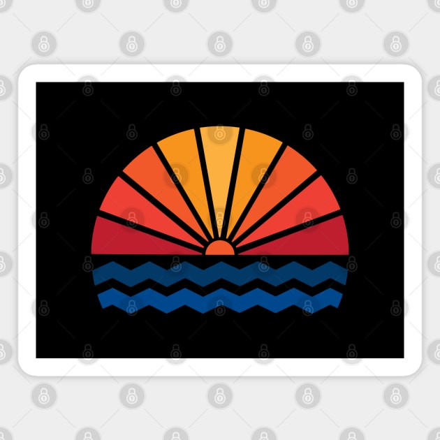 Retro sunset Magnet by gegogneto